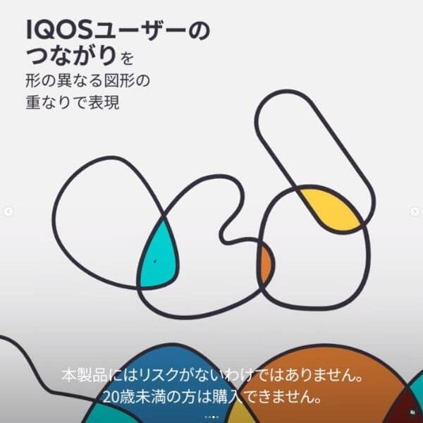 IQOSユーザーのつながりを形の異なる図形の重なりで表現